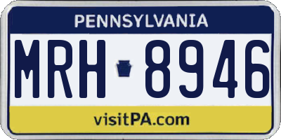 PA license plate MRH8946