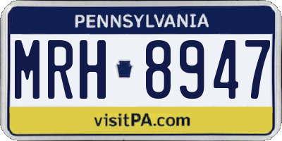 PA license plate MRH8947