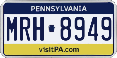 PA license plate MRH8949