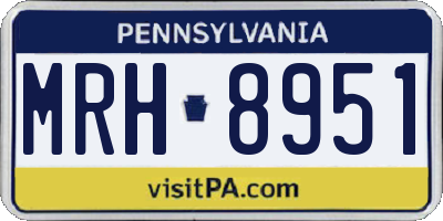 PA license plate MRH8951