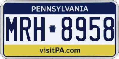 PA license plate MRH8958