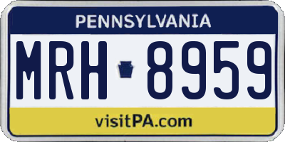PA license plate MRH8959