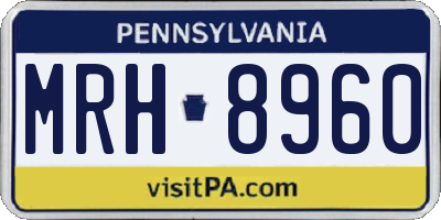 PA license plate MRH8960