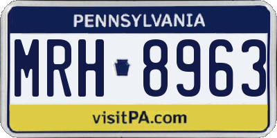 PA license plate MRH8963