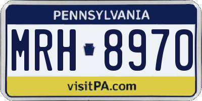 PA license plate MRH8970