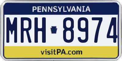 PA license plate MRH8974