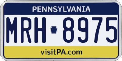 PA license plate MRH8975