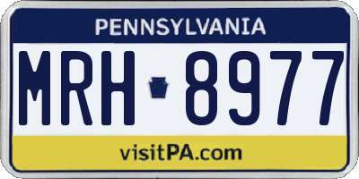PA license plate MRH8977