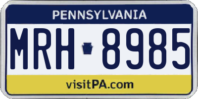 PA license plate MRH8985