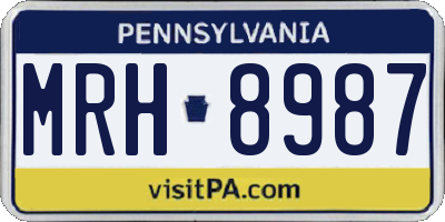 PA license plate MRH8987