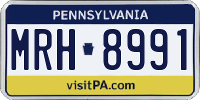 PA license plate MRH8991