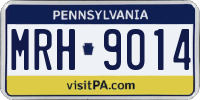 PA license plate MRH9014