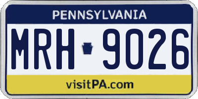 PA license plate MRH9026
