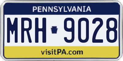 PA license plate MRH9028