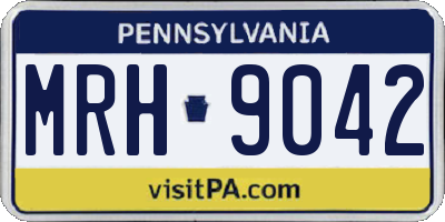 PA license plate MRH9042