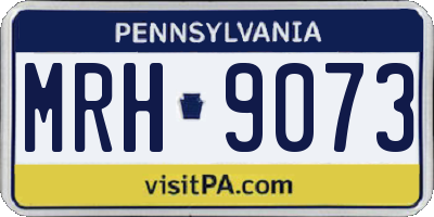 PA license plate MRH9073