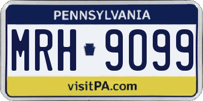 PA license plate MRH9099