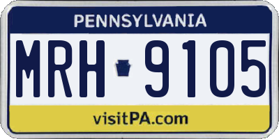 PA license plate MRH9105