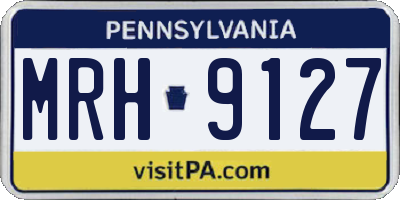 PA license plate MRH9127