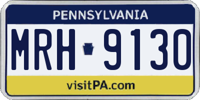 PA license plate MRH9130