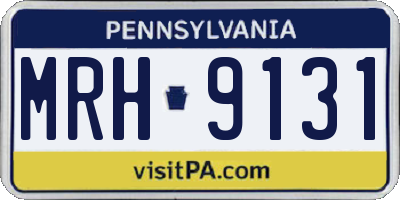 PA license plate MRH9131