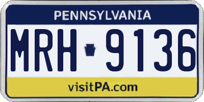 PA license plate MRH9136