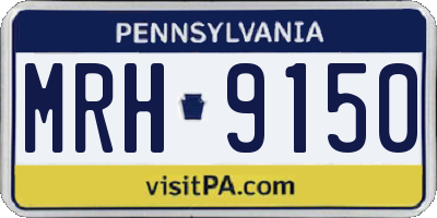 PA license plate MRH9150