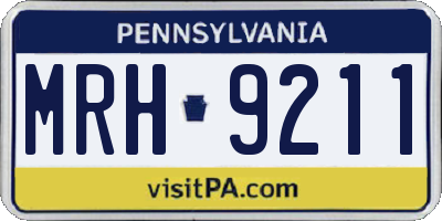 PA license plate MRH9211
