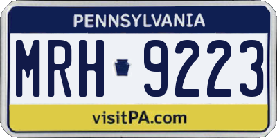 PA license plate MRH9223
