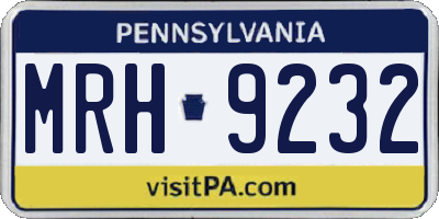 PA license plate MRH9232