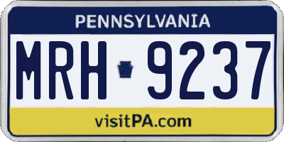 PA license plate MRH9237
