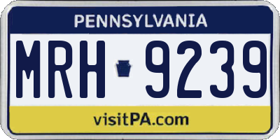 PA license plate MRH9239