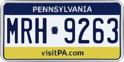 PA license plate MRH9263