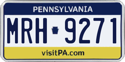 PA license plate MRH9271