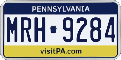 PA license plate MRH9284