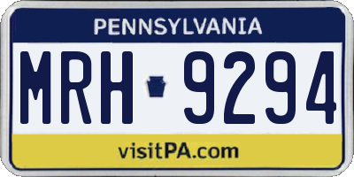 PA license plate MRH9294