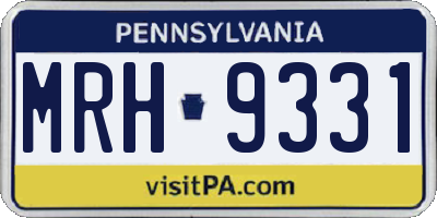 PA license plate MRH9331