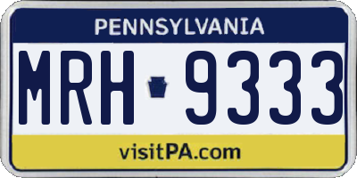 PA license plate MRH9333
