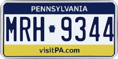PA license plate MRH9344