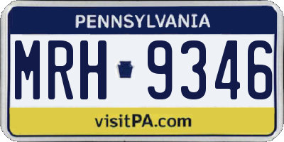 PA license plate MRH9346
