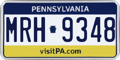 PA license plate MRH9348
