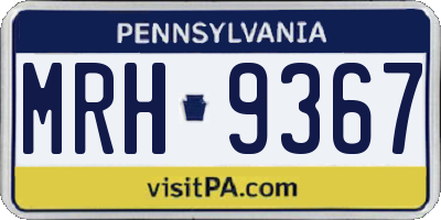 PA license plate MRH9367