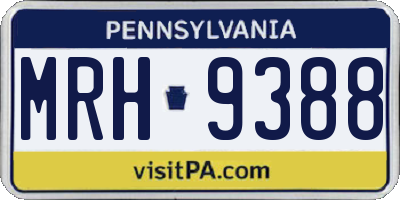 PA license plate MRH9388