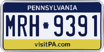 PA license plate MRH9391