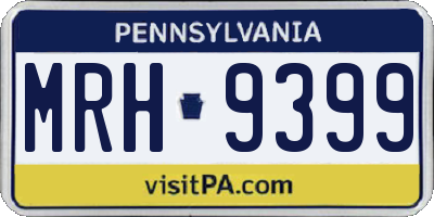 PA license plate MRH9399