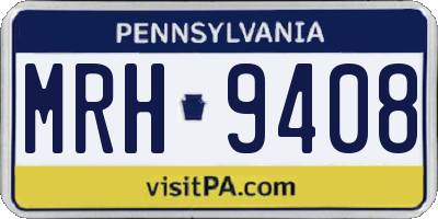 PA license plate MRH9408