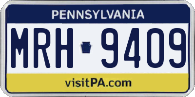 PA license plate MRH9409