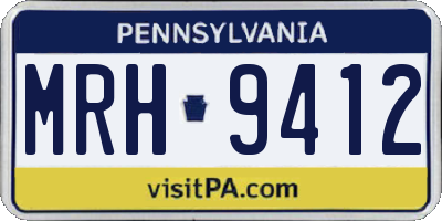 PA license plate MRH9412