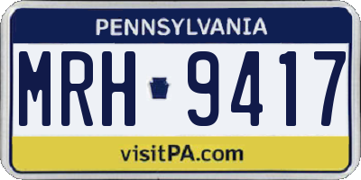 PA license plate MRH9417