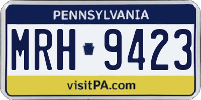 PA license plate MRH9423